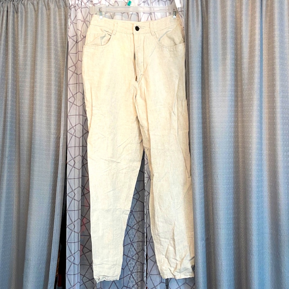Talbots linen pants size 6 petite cream colored